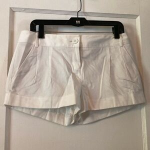 Express white pleated shorts